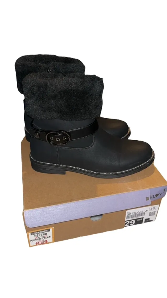 Bottines fourrées noires 38