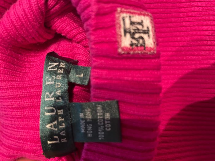 Pull col roulé Rose Femme Ralph Lauren Taille L - photo numéro 4