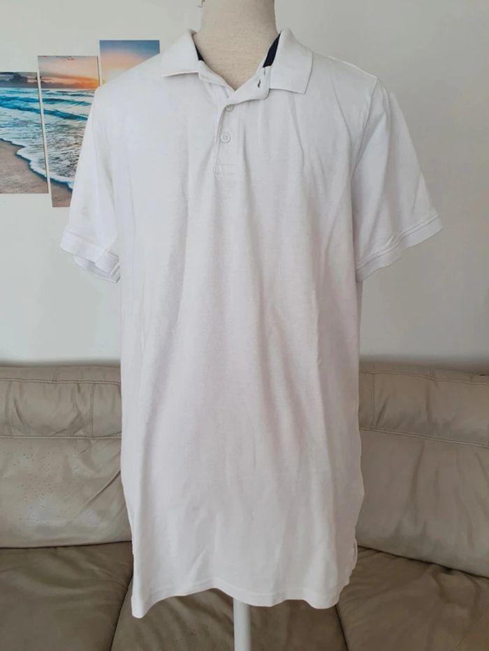 Polo blanc livergy taille L 40 homme en coton - photo numéro 2