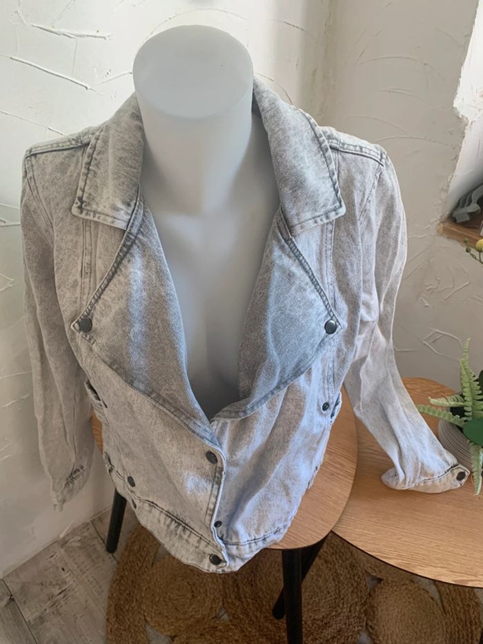 Veste jean grise taille 36 Kiabi