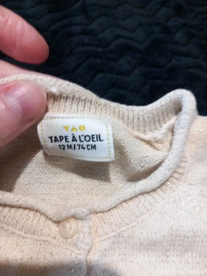 Gilet paillette tao taille 12mois 74cm - photo numéro 2
