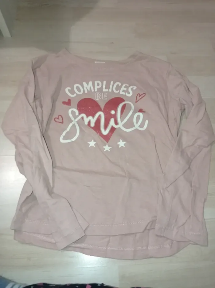 T-shirt manche longue rose Complices