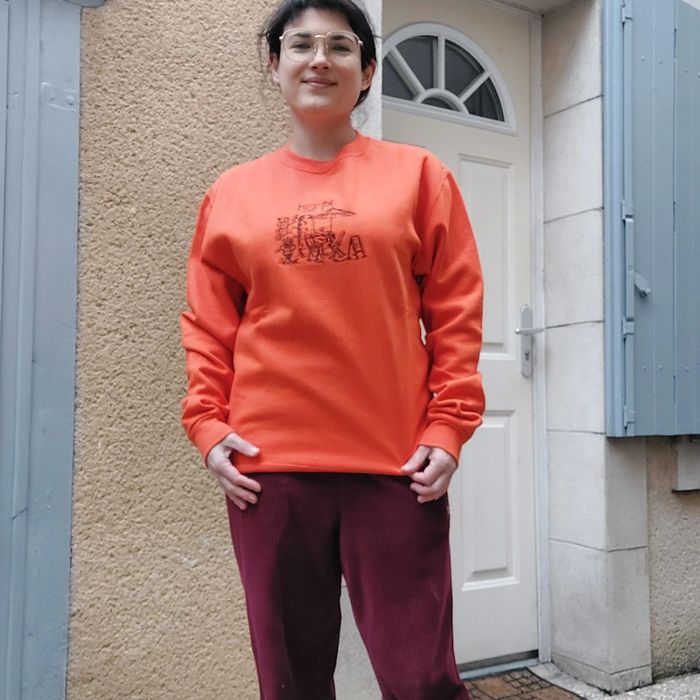 Magnifique pull brodé de créatrice M