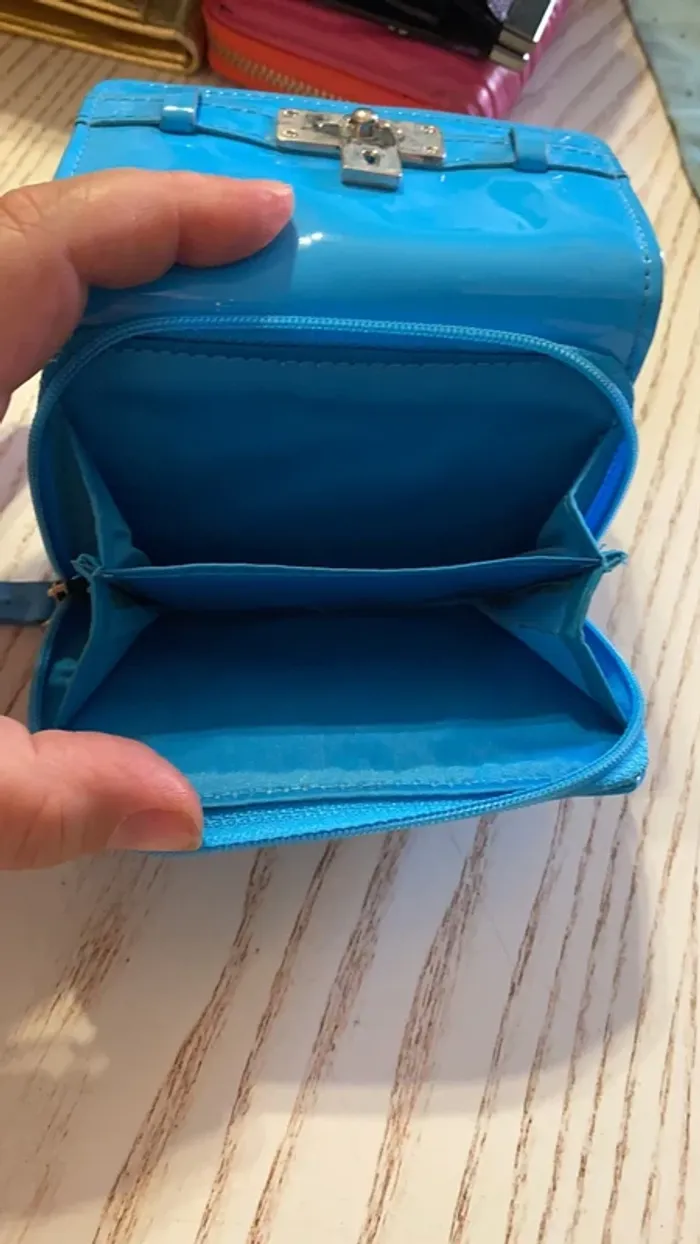 jolie porte-monnaie turquoise - photo numéro 4
