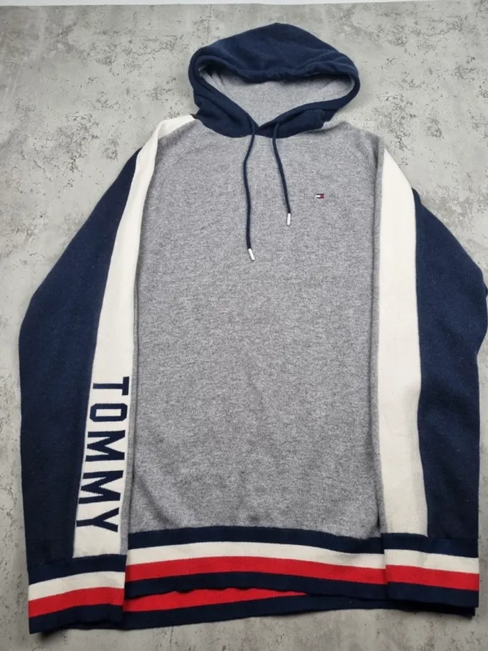 Sweat à capuche Tommy Hilfiger gris clair XXL Hommes (mesures en photos) - photo numéro 3