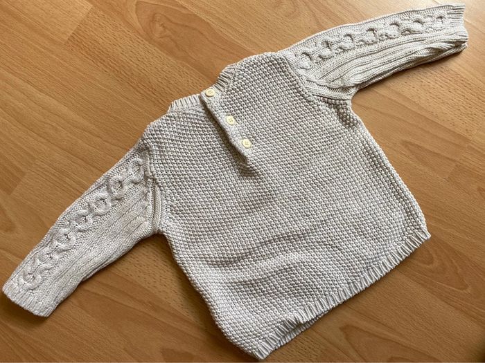 Beau pull crème DPAM T. 6 mois/68 cm garçon TBE - photo numéro 2