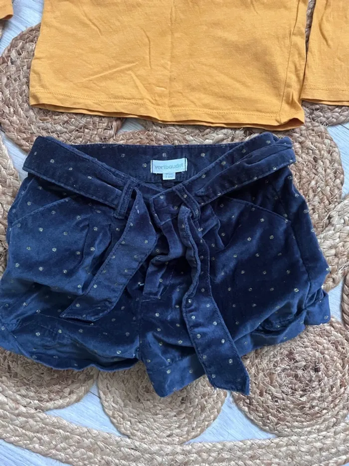 Ensemble t-shirt ML + short velours verbaudet 3 ans - photo numéro 2