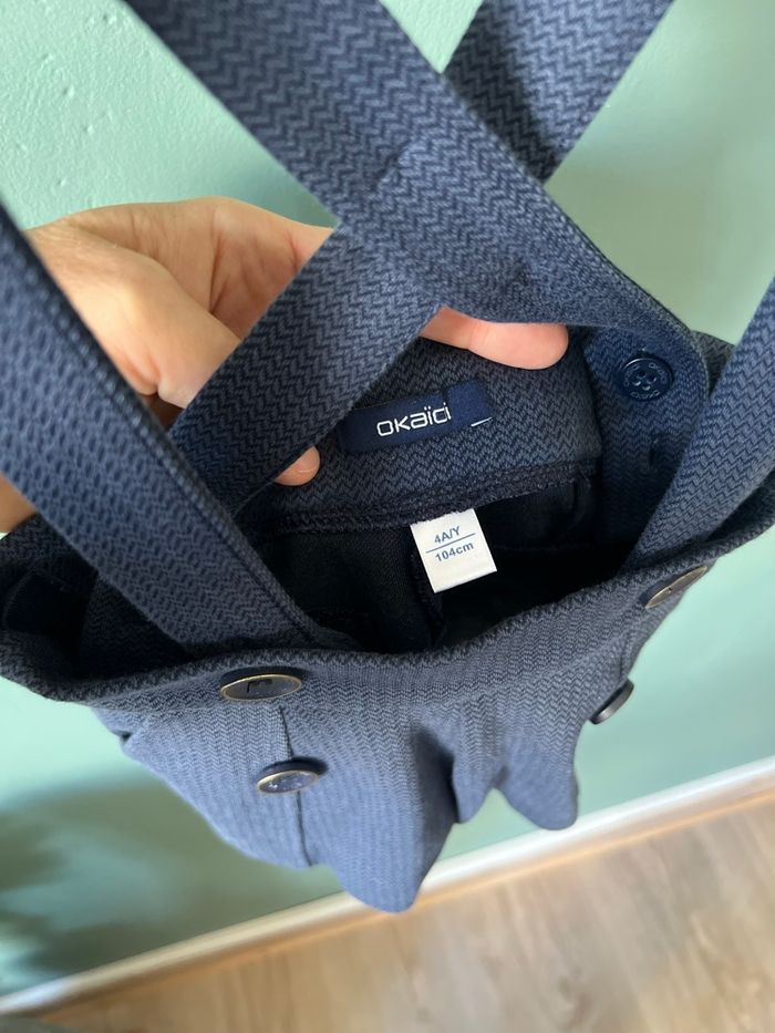 Ensemble chemise jean et short à bretelles 3/4 ans - Bleu & Marine - photo numéro 9