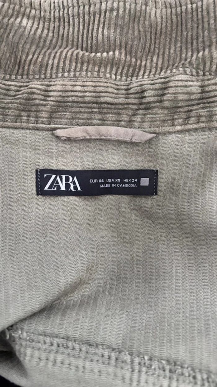 💕 veste chemise courte côtelé aspect velours taille 34 XS #zara - photo numéro 7