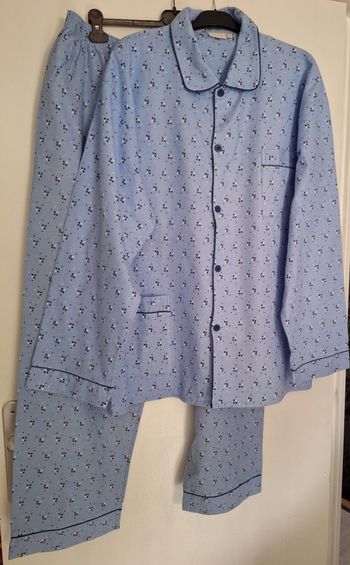 Pyjama deux pièces chaud et doux en flanelle, imprimé, grande taille