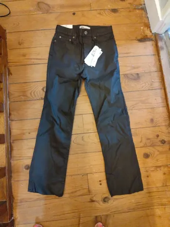 Jean flare Zara marron foncé enduit 5 poches 34 neuf