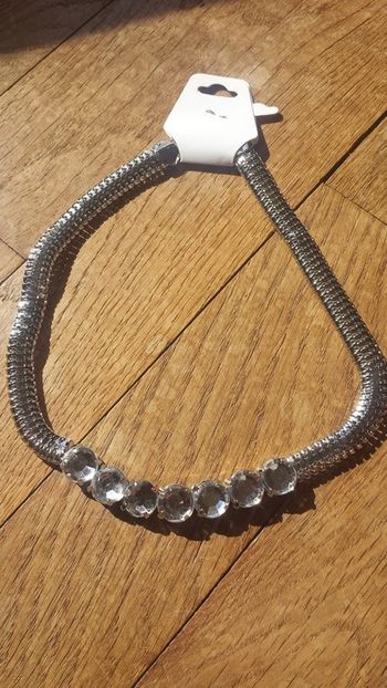 Collier Diamant Mode argenté