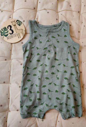 Combishort dinosaure bébé 3 mois