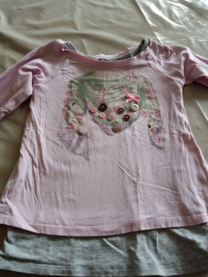 T-shirt effet 2 en 1