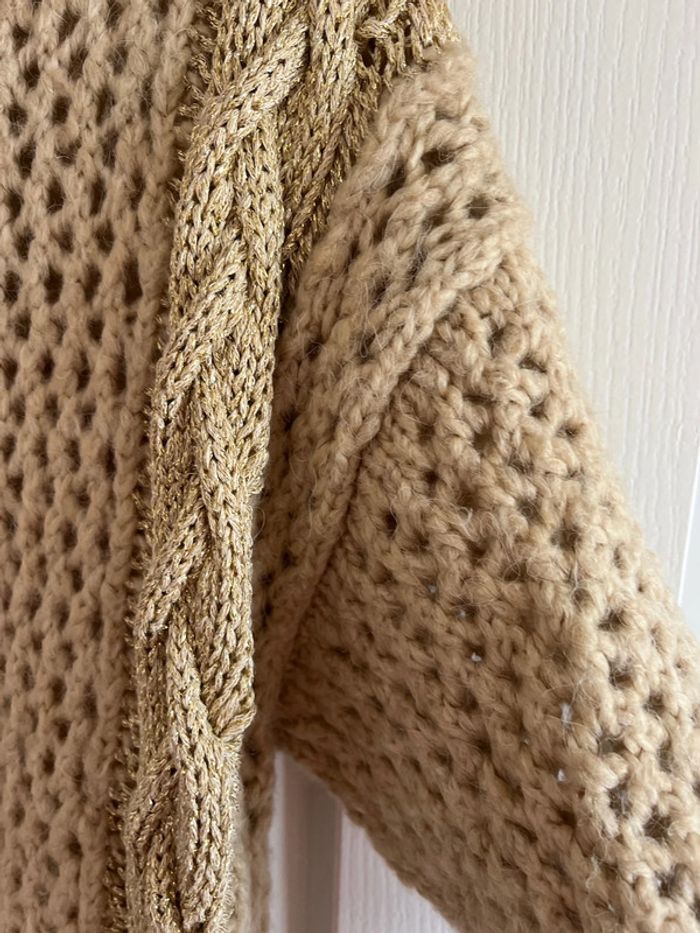 Pull Zara, beige et doré - photo numéro 8