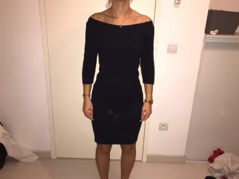 Robe bleu côtelée