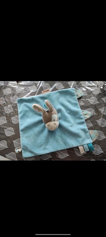 Âne Nattou bleu carré