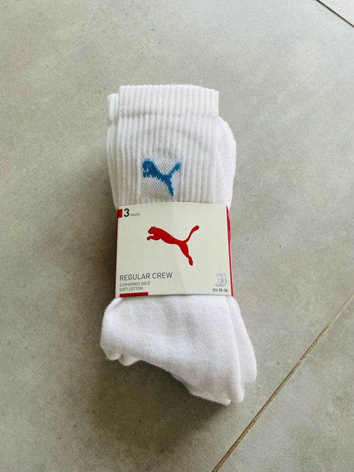 lot de 3 paires de chaussettes puma 35/38 blanches