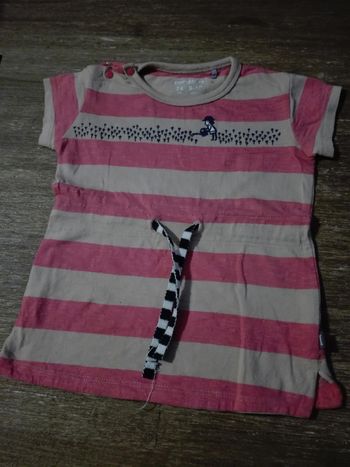 Robe bébé fille 9-12 mois imps&elfs rayé rose beige