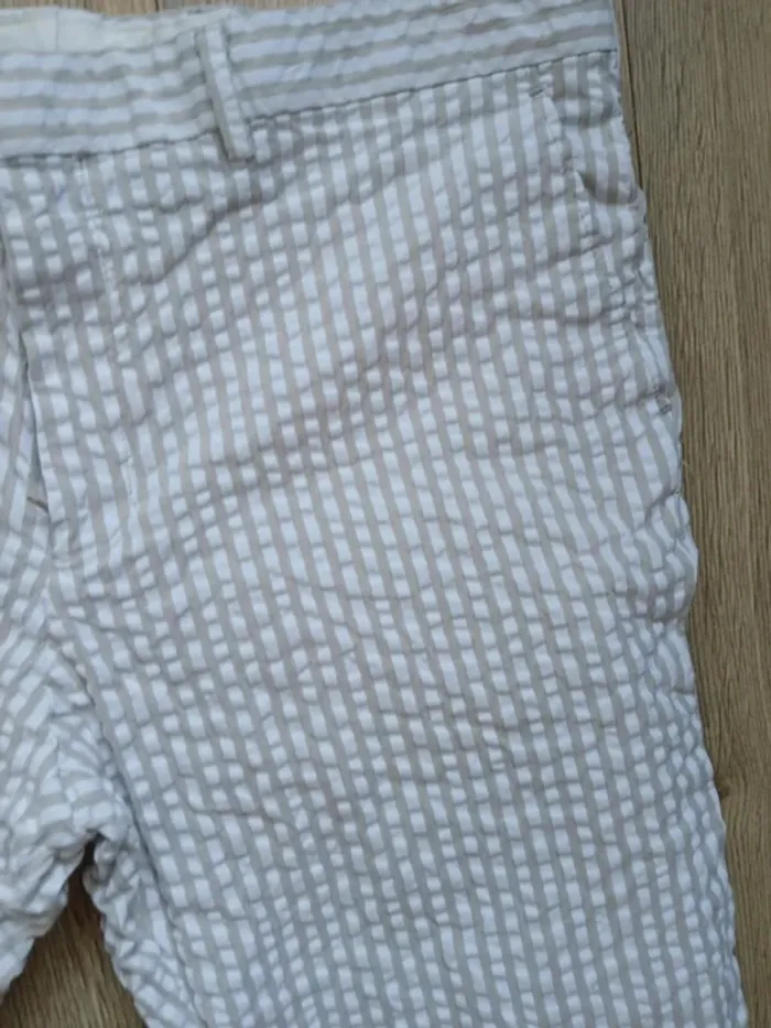 Pantalon léger uomo beige rayé blanc 42 - photo numéro 2