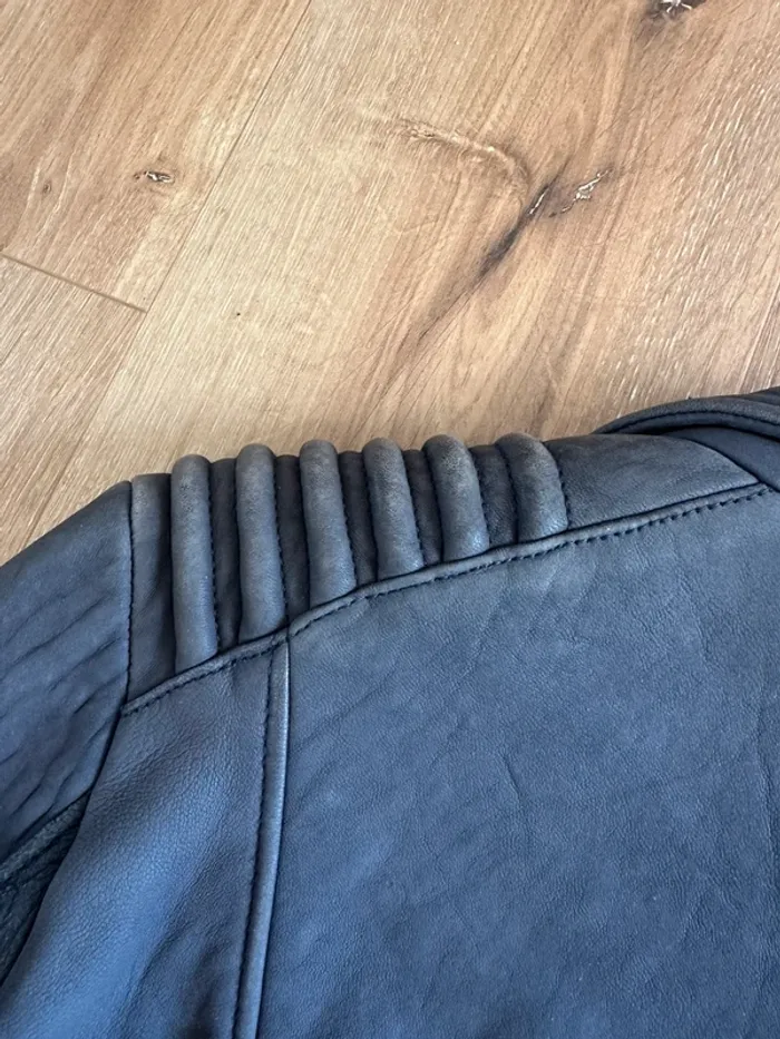 Perfecto The Kooples gris bleu taille 40 en daim - photo numéro 14