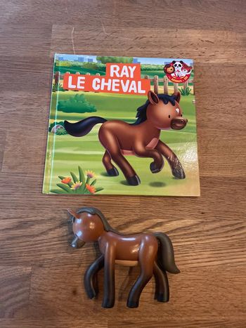 Livre collection Les animaux du zoo Ray le cheval avec une figurine cheval