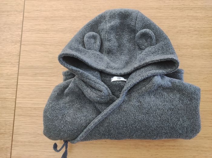 Veste grise chaude ourson