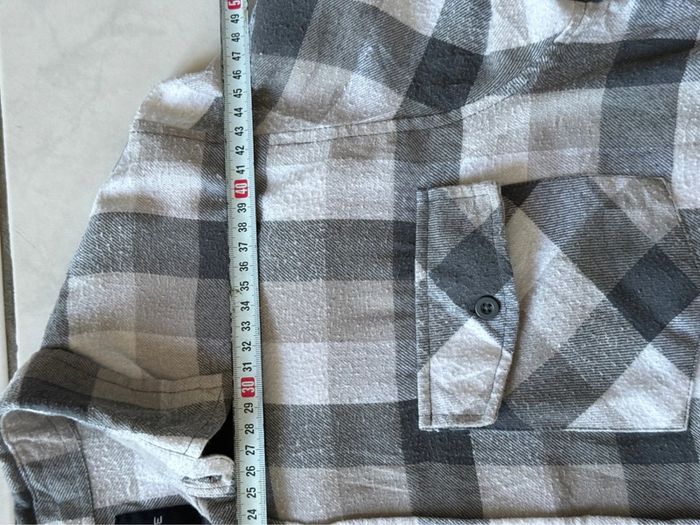 Chemise / Surchemise vintage Shout House en coton taille M couleur grise & blanche. - photo numéro 7