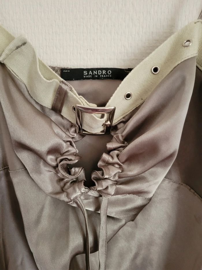 Robe satiné sandro verte - photo numéro 4