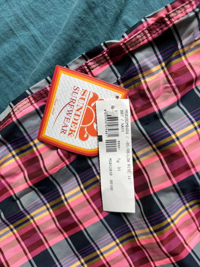 Maillot de bain Sundek homme – carreaux multicolores – taille 31– Neuf avec étiquette - photo numéro 3