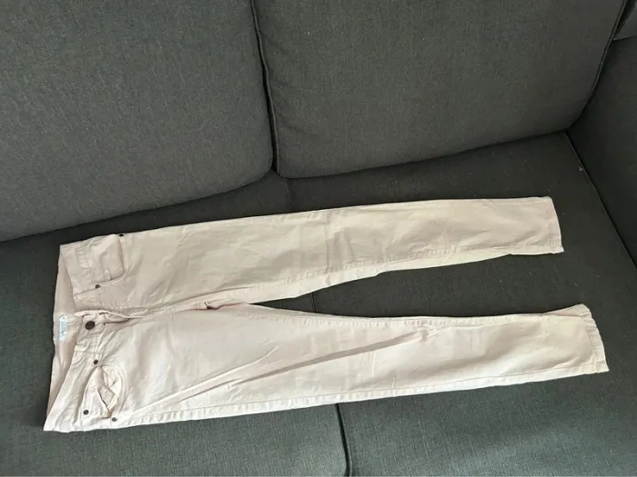 Pantalon slim femme, taille 36, rose clair