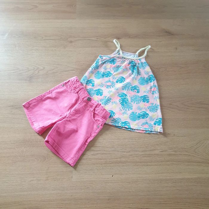 đź©· Ensemble haut a bretelles short jeans Tex/Kiabi #emyfleury_4ansfille