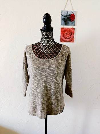 🌸pull fin manches 3/4, Patrice Breal, taille 4