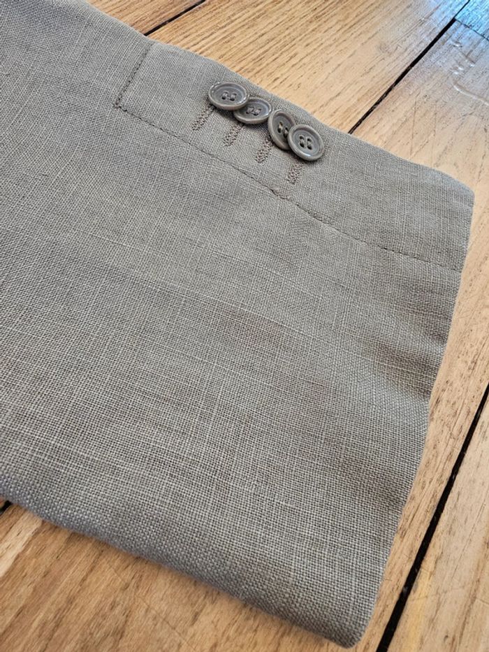 Veste de costume en lin marron clair beige foncé taille 54 - photo numéro 2
