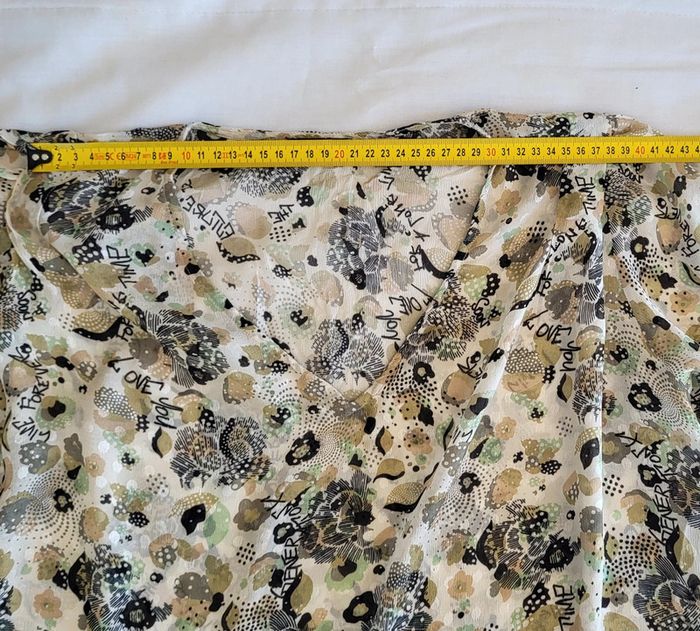 Blouse manches courtes à motifs écrue beige kaki IKKS Taille 42 - photo numéro 8