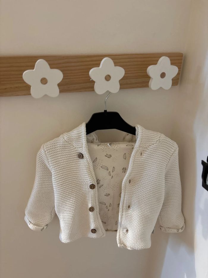 Veste tricot blanche Orchestra 3 mois