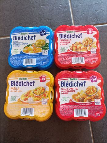 Lot 4 repas Bledina pour bébé
