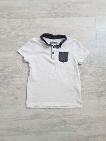 Polo manches courtes blanc et bleu marine In Extenso 6 ans