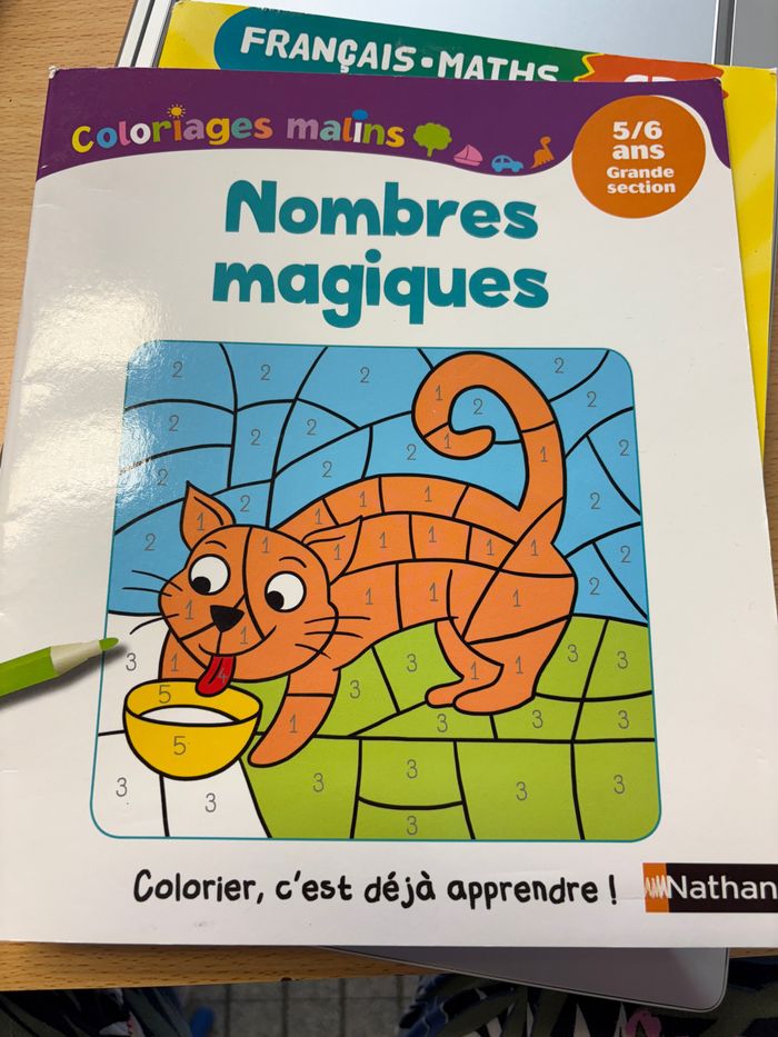 Livre de coloriage « nombres magiques  » Nathan 5/6 ans GS