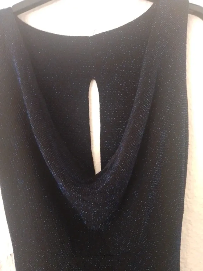 Robe pailletée bleu nuit dos nu - photo numéro 3