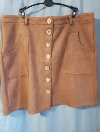 Jupe camel aspect velours 46/48