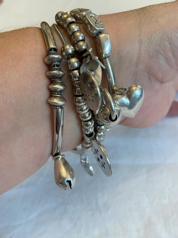 Bracelet en argent quatre rangs élastiques Réminiscence - photo numéro 6