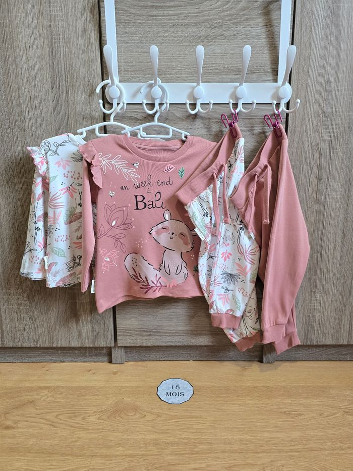 Vêtement Bébé Fille -  Lot de 2 Pyjamas - Petit Béguin - 18 mois 86 cm