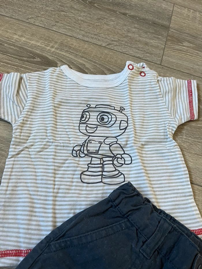 Ensemble été bébé garçon 6 mois short - photo numéro 2