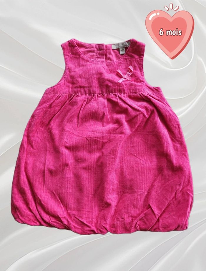 Robe mi-saison / hiver sans manches fuchsia 6 mois