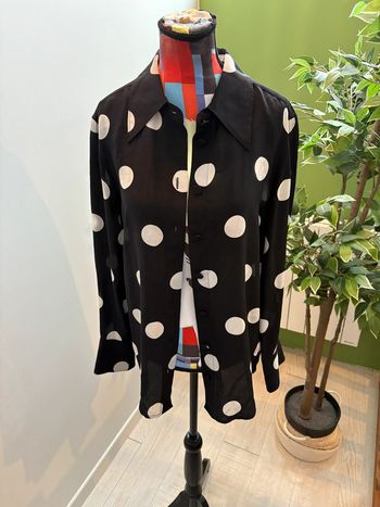 Chemisier SuiStudio en soie | Noir et blanc | Taille 36