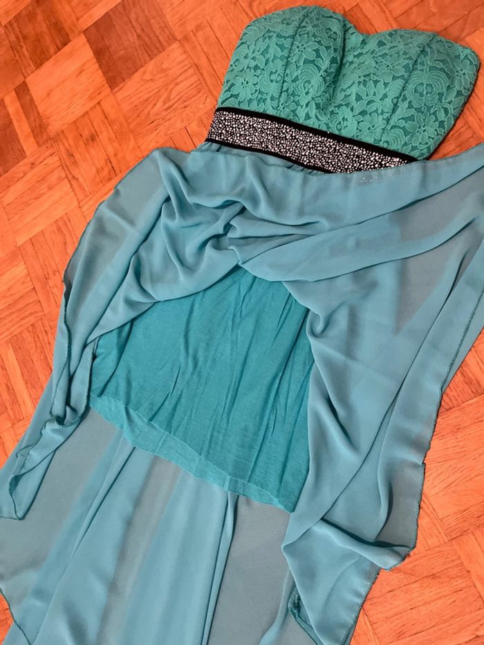 Robe bustier dentelle et voile - photo numéro 5