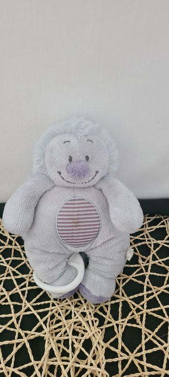 Doudou musical hérisson bleu gris Merlin NOUKIE'S