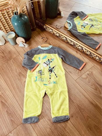 Taille 9 mois pyjama velours garçon Orchestra vert et turquoise * jungle * 💙