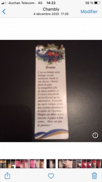 Marque page prénom bruno * prix 🏷 1e * kiki60230